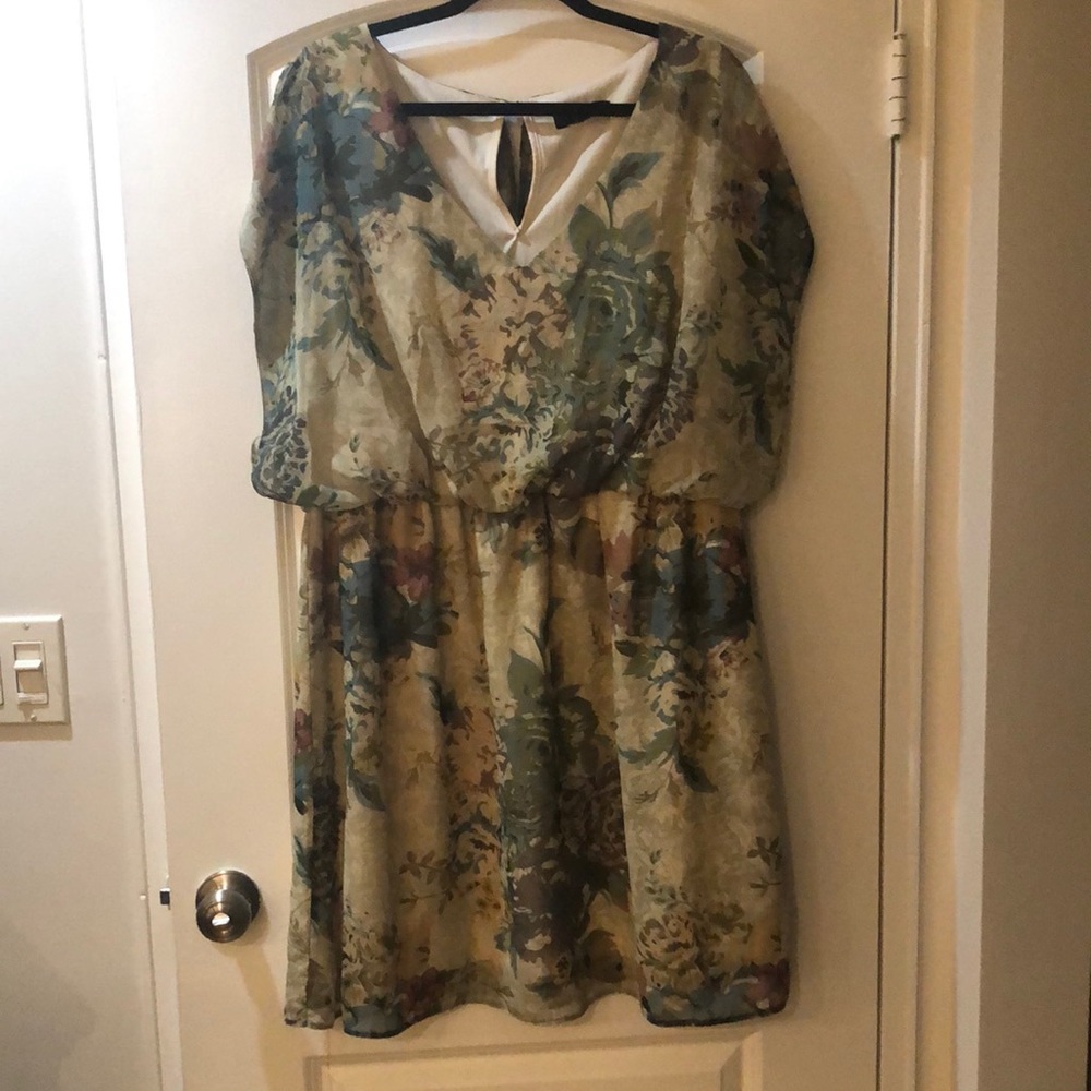 Neutral floral dress